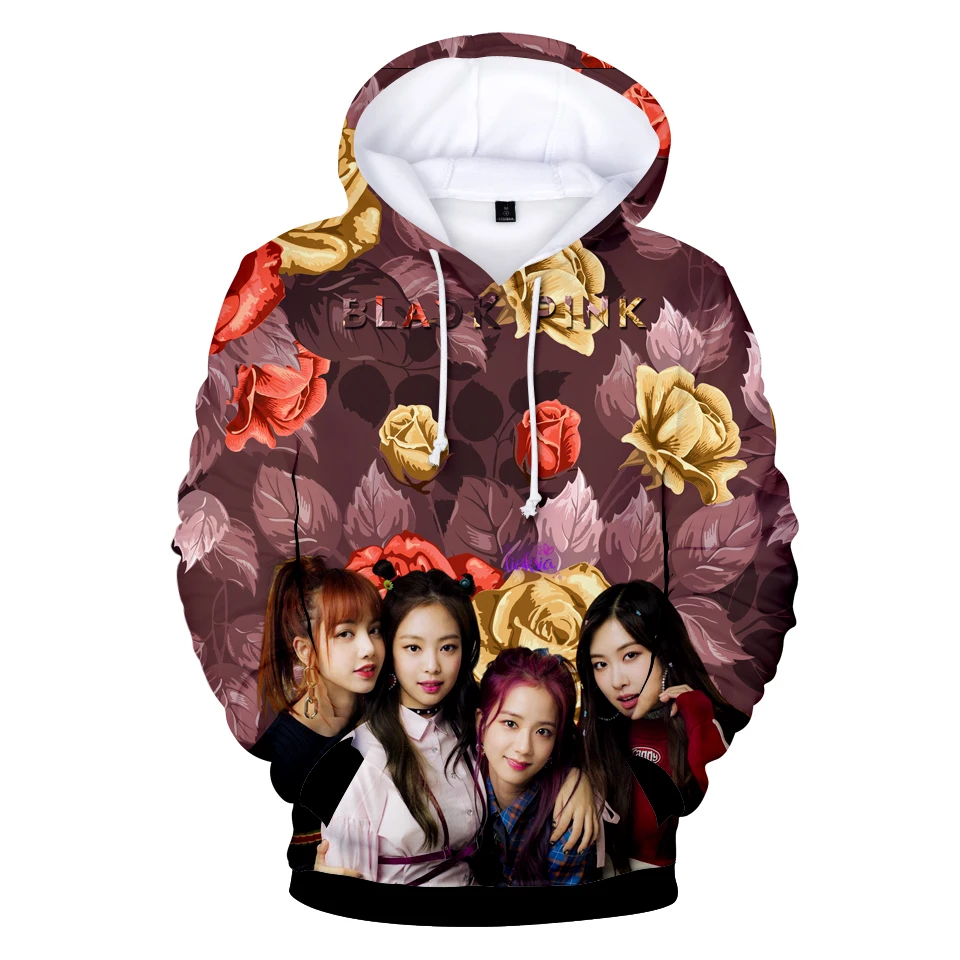 Горячая распродажа корейских идол BlackPink 3D толстовки мужские и женские осенние модные повседневные толстовки в стиле хип-хоп черные розовые толстовки с 3D принтом пальто