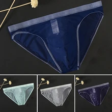 Men's Low Rise Underwear Briefs Sexy Breathable Mesh Thong See Through Lingerie Bikini Briefs Jockstrap Underpants With Hole