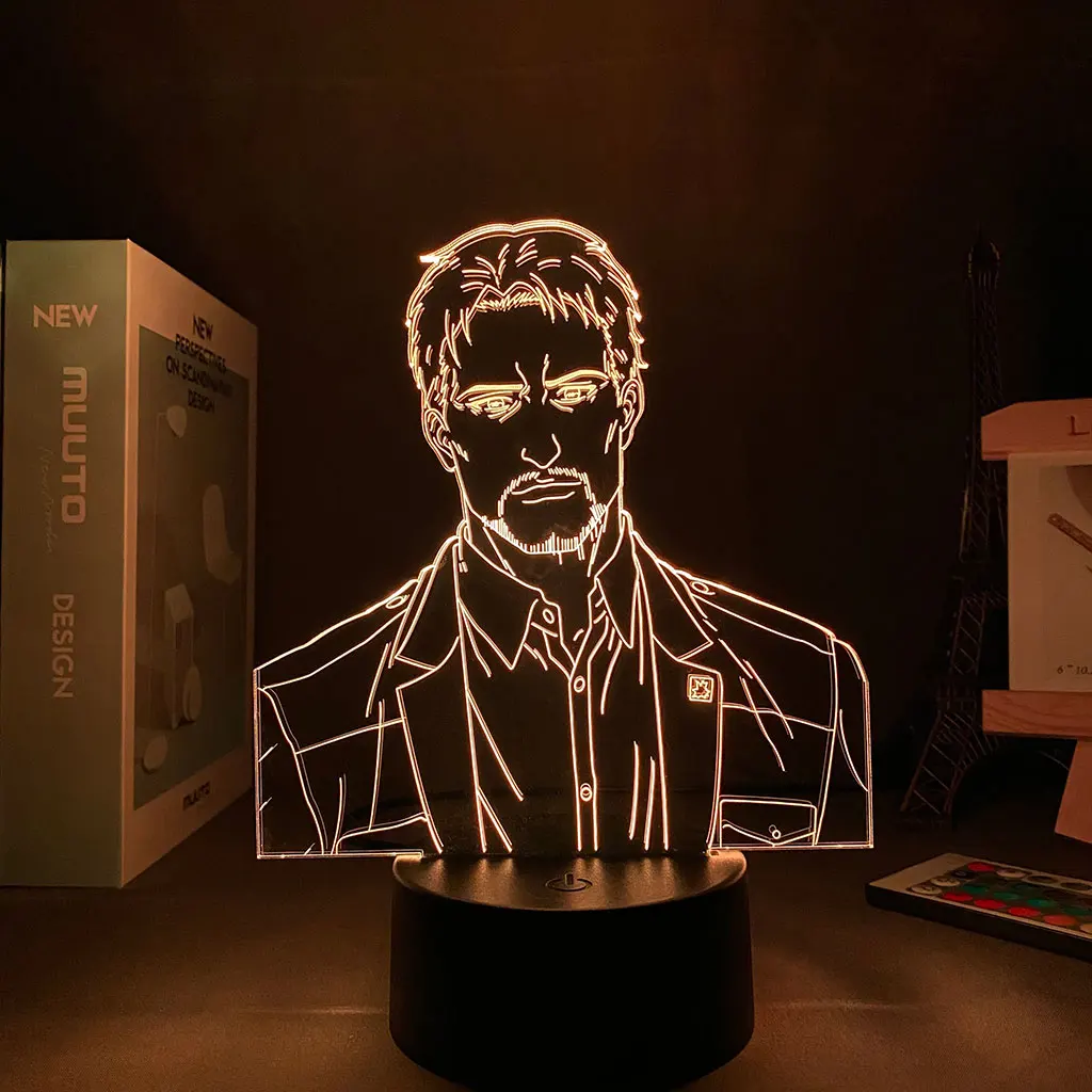 3D Lamp Anime Sensor Light Attack on Titan Reiner Braun Led Panel Lights Valentines Day Gift Kids Night Lighting | Лампы и освещение