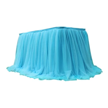 

Wedding Event Table Skirt Multi Colors Tulle Tutu Tablecloth Dining Table Cover Cloth Home Hotel Textile Hotel Decoration