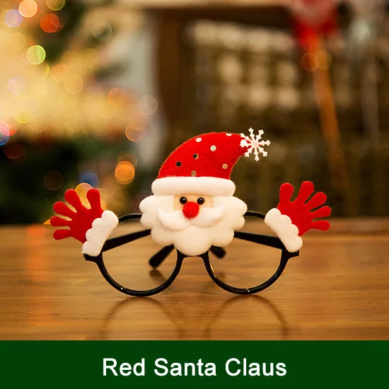 Red santa Милые Рождественские солнцезащитные очки, рамка с мультиузором, Санта-Клаус, снеговик, медведь, лось, новогоднее Рождественское украшение, подарок для детей - Цвет: Red santa