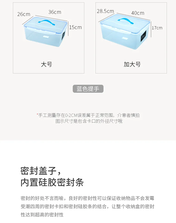 Multi-functional Plastic Storage Box Portable Belt Sealing Ring Storage Finishing Box Four Specification Kitchen Food Preservati