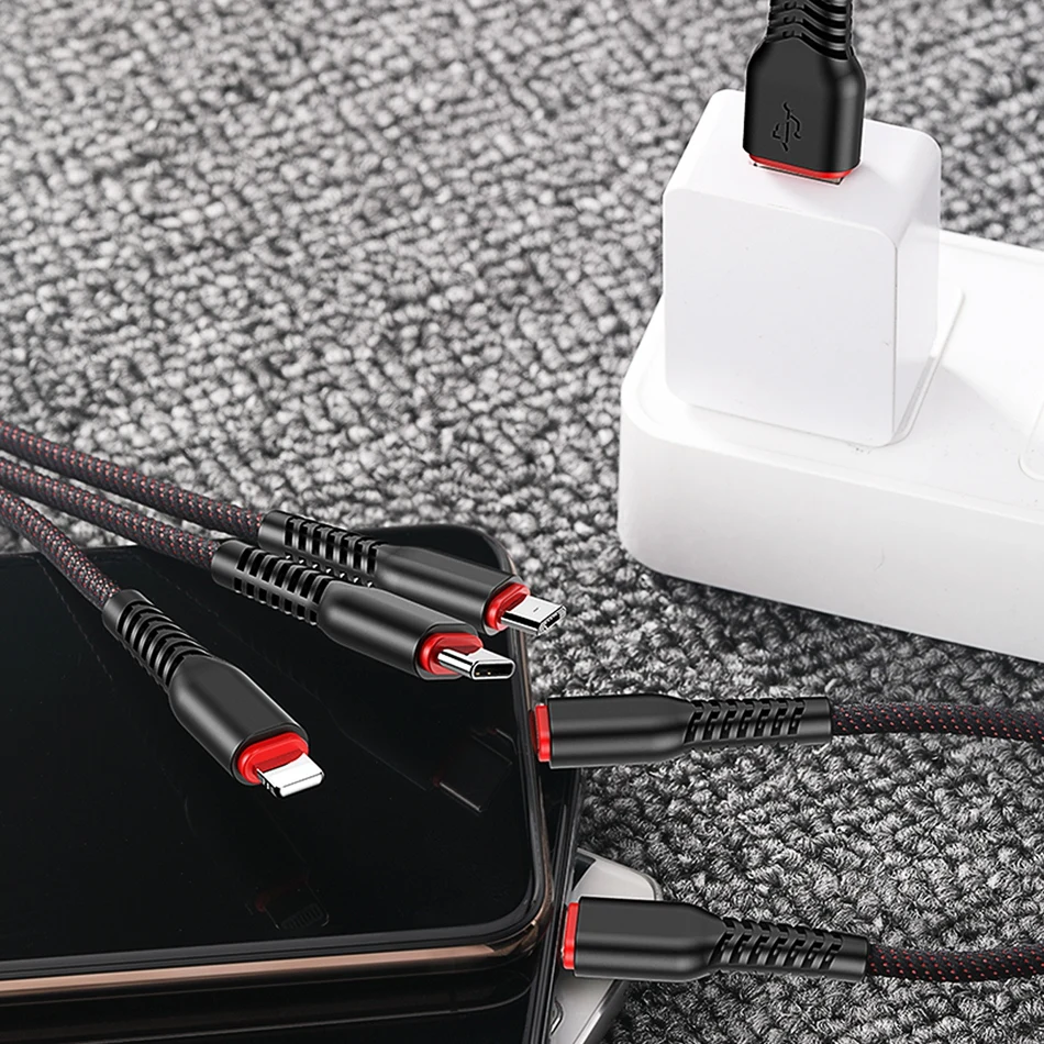 ROCK 6 в 1 USB кабель для телефона type C Micro USB кабель для iPhone iPad 3.6A Быстрая зарядка Microusb type-C зарядный провод для iPhone X