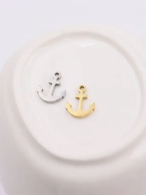 10pcs 14*10mm Wholesale Stainless Steel High Quality Anchor Charms