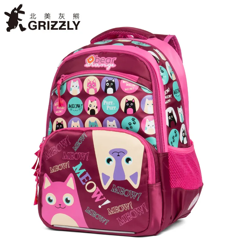 

Grizzly North America Grizzly Young STUDENT'S Spine-Burden Relieving Schoolbag Women's CHILDREN'S Cartoon Cute 1-3 Grade Backpac