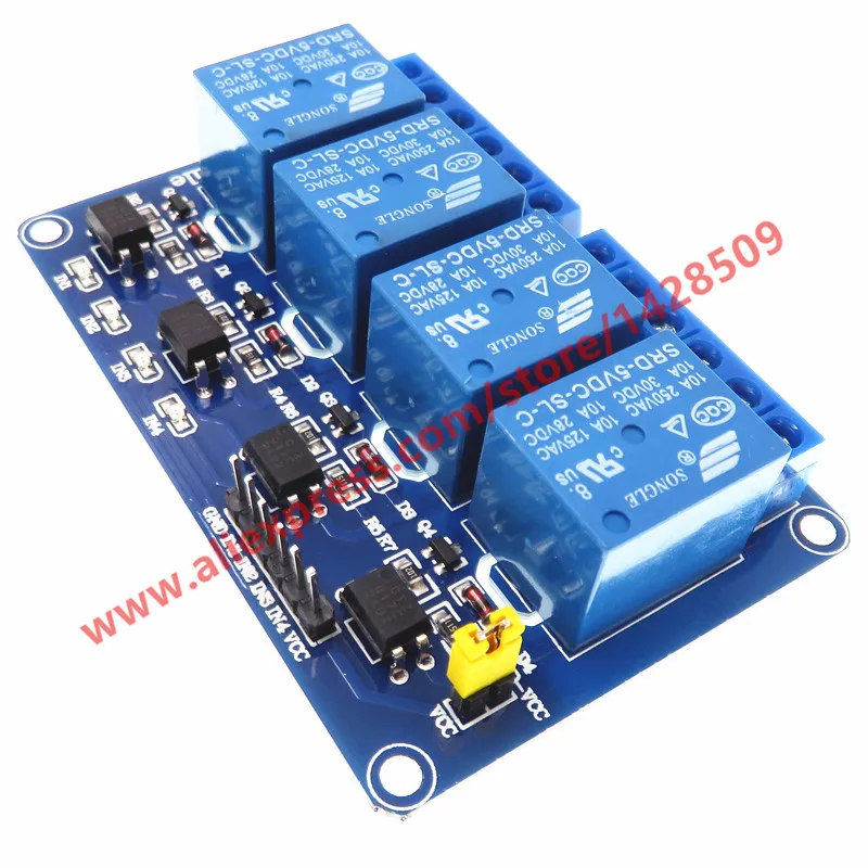 1pc 4 Way Relay Module With Optocoupler And Indicator Light Control Panel 5VDC Output Interface Board For PLC | Обустройство дома