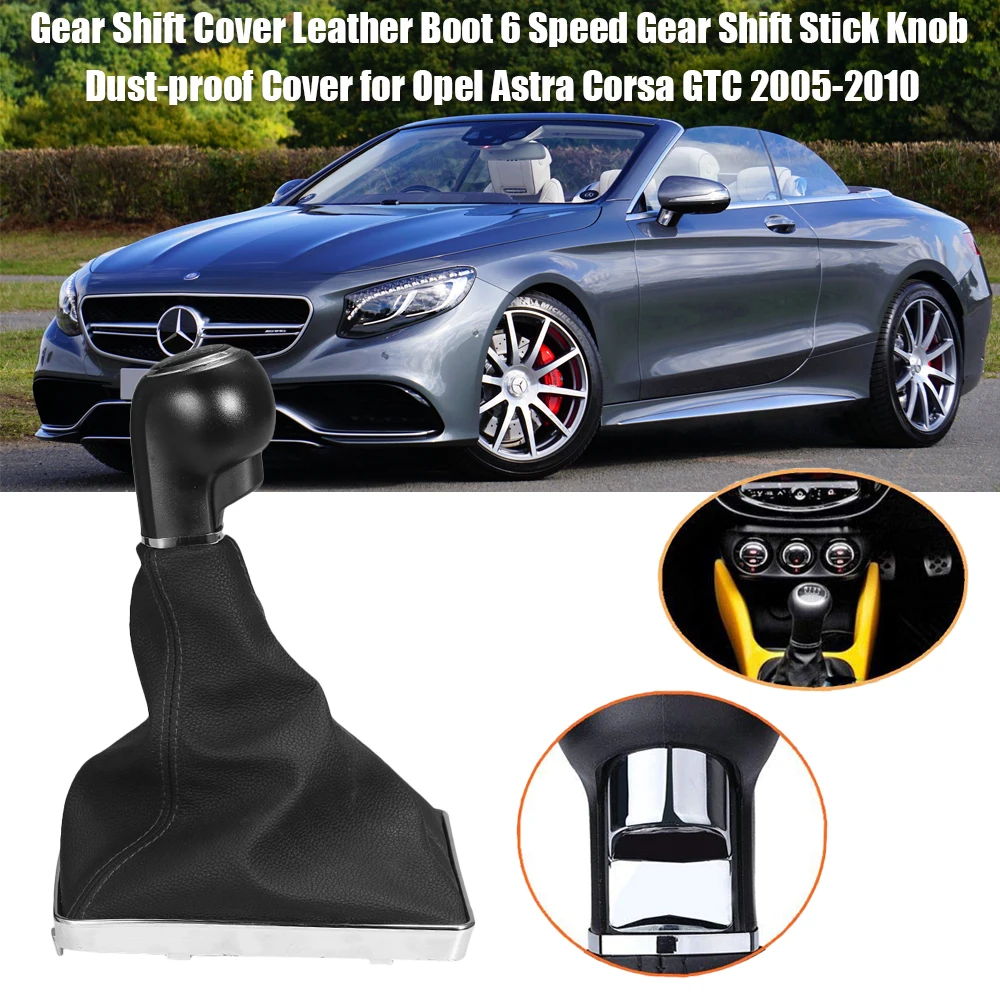 

Car Accessories 5/6 Speed Car Gear Shift Stick Knob Cover Leather Boot Dust-proof Cover for Opel Astra Corsa GTC 2005-2010
