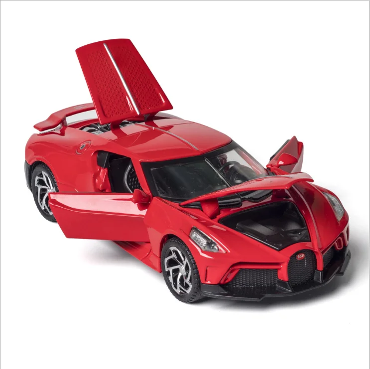 

1: 32 alloy car model Bugatti super sports car model toy children toy car birthday Christmas New Year gift red car
