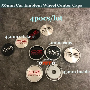 

50mm Auto Wheel Center logo Emblem caps 4pcs/lot For OZ.OZ Racing 45mm Car Wheel hub Sticker Wheels 3D label covers