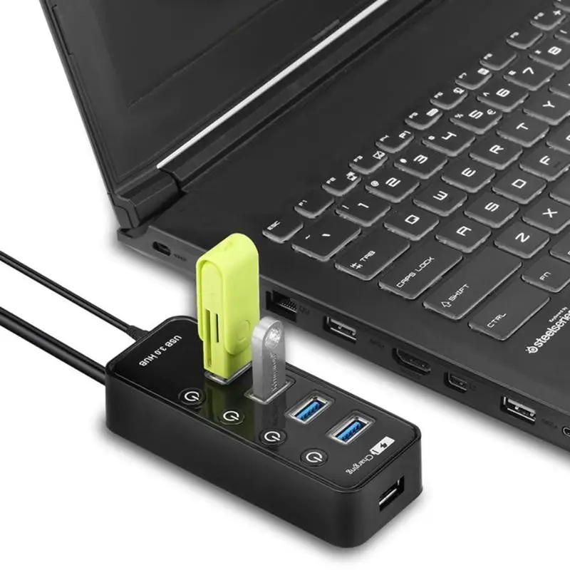 4 порта Smart USB Chager адаптер станция USB 3,0 концентратор+ 1 usb-хаб Smart зарядный порт Кабель-адаптер питания