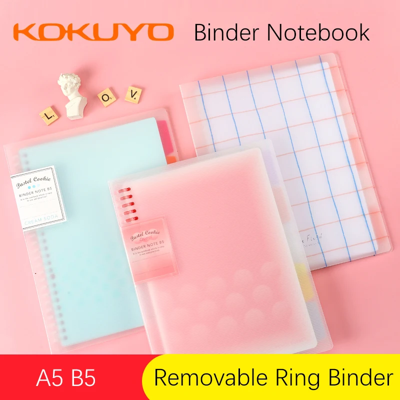 

1pc KOKUYO Binder Notebook A5 B5 with Index Page Simple Design Loose-leaf Book Removable Cover Ring Binder Student Stationery