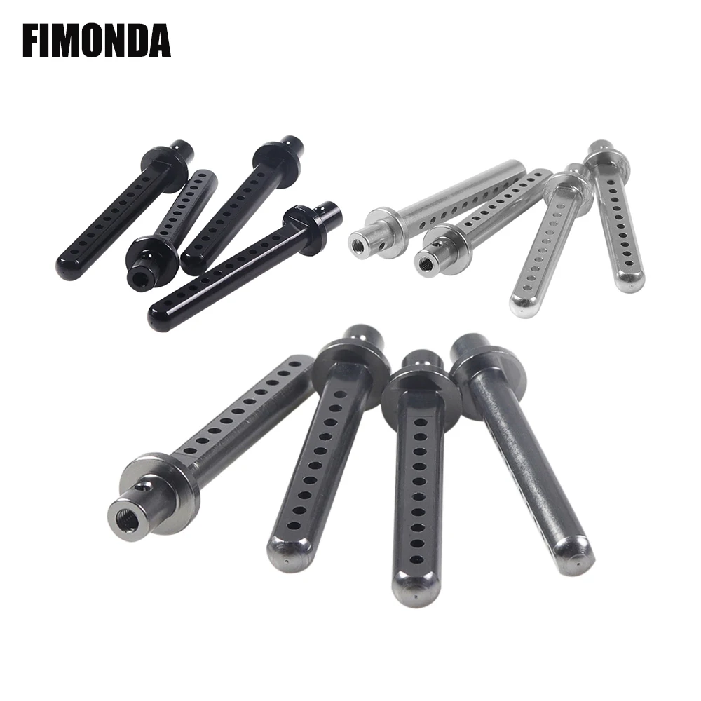 4Pcs Aluminum Alloy RC Car Body Posts Mount with R Clip for 1/10