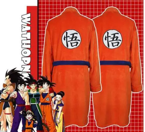 Dragon Ball Flannel Bath Robe Warm Sleepwear Anime Cosplay Bathrobe Nightwear UK 