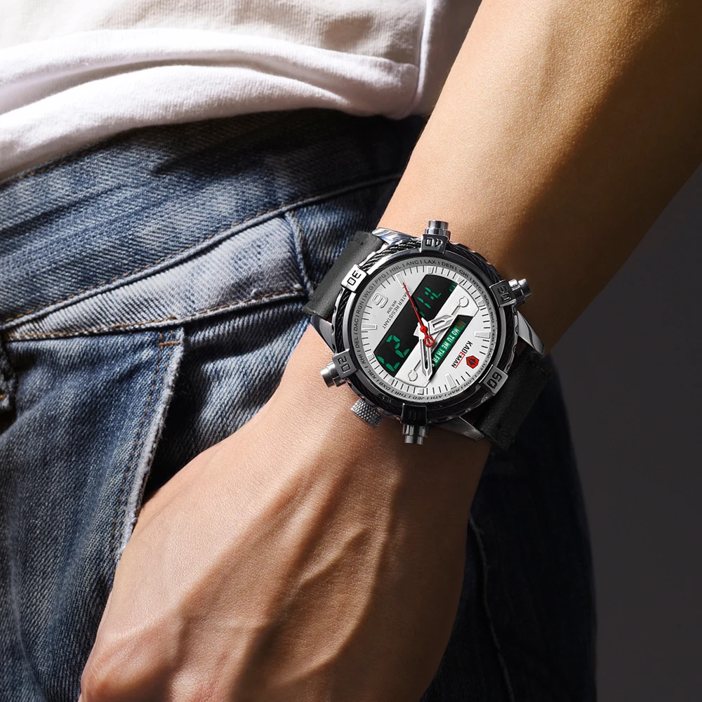 Роскошные мужские спортивные часы Топ бренд KADEMAN ЖК-цифровые часы военные армейские наручные часы Мужские автоматические часы с датой Relogio Masculino
