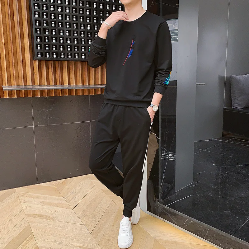 

Hoodie Suit Men's Autumn New Products Long Sleeve Men Leisure Set Men's Korean-style Loose-Fit Youth Sports Set