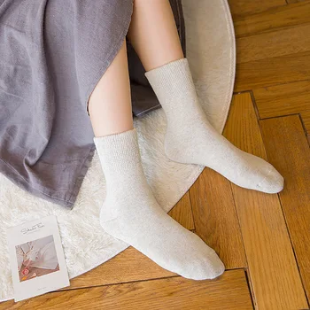 

Fashion Solid Autumn Winter Thick Woman Socks Cotton Soft Thicken Warmer Long Sock for Women Homewear Boots Floor Sleeping Sock