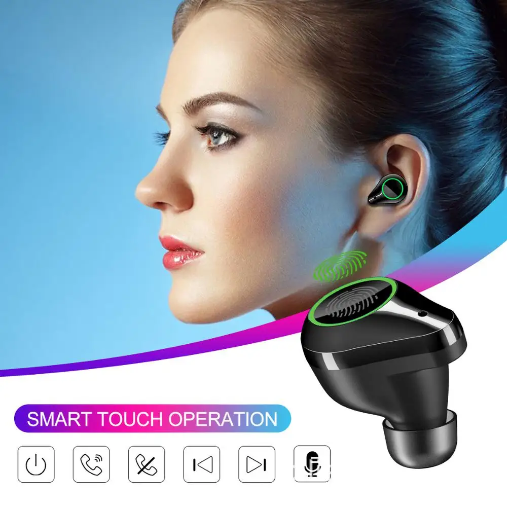 TWS наушники T9 с поддержкой Bluetooth 5 0 и влагозащитой IPX7 7000 мА · ч|Наушники гарнитуры| |