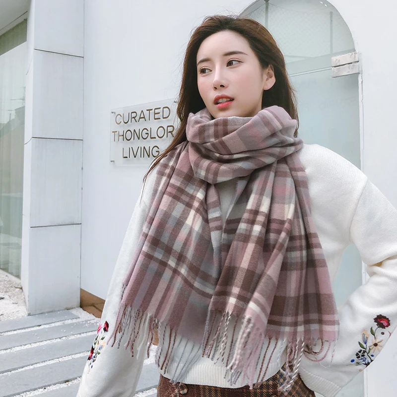 Nueva bufanda de de colores de Cachemira imitación para versión coreana de moda japonesa chal cálido informal de otoño e invierno| Bufandas de mujer| - AliExpress