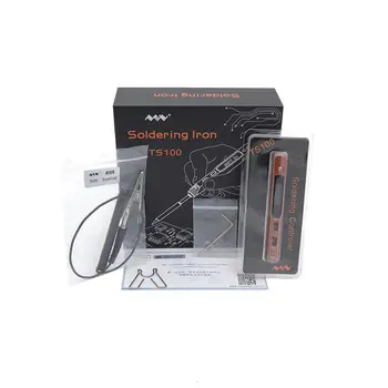 

TS100 intelligent double iron head combination set, send bracket and ground clamp, power: 65W temperature stability ±2%