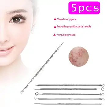

5PCS Stainles Steel Acne Black Dot Pimple Remover Needles Set Blackhead Acne Removal Tool Extractor Remover Needles Pimple Kit