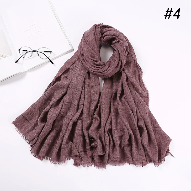 Новинка, зимнее теплое Клетчатое одеяло, шарф-шаль, Женский кашемировый шерстяной шарф для женщин, Bufanda Invierno - Цвет: 4