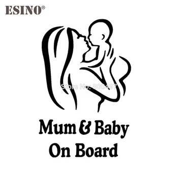 

Car Styling New Fashion Style Decoration Car Accessory Mum and Baby on Board Creative Reflective Stickers Car Whole Body Decal