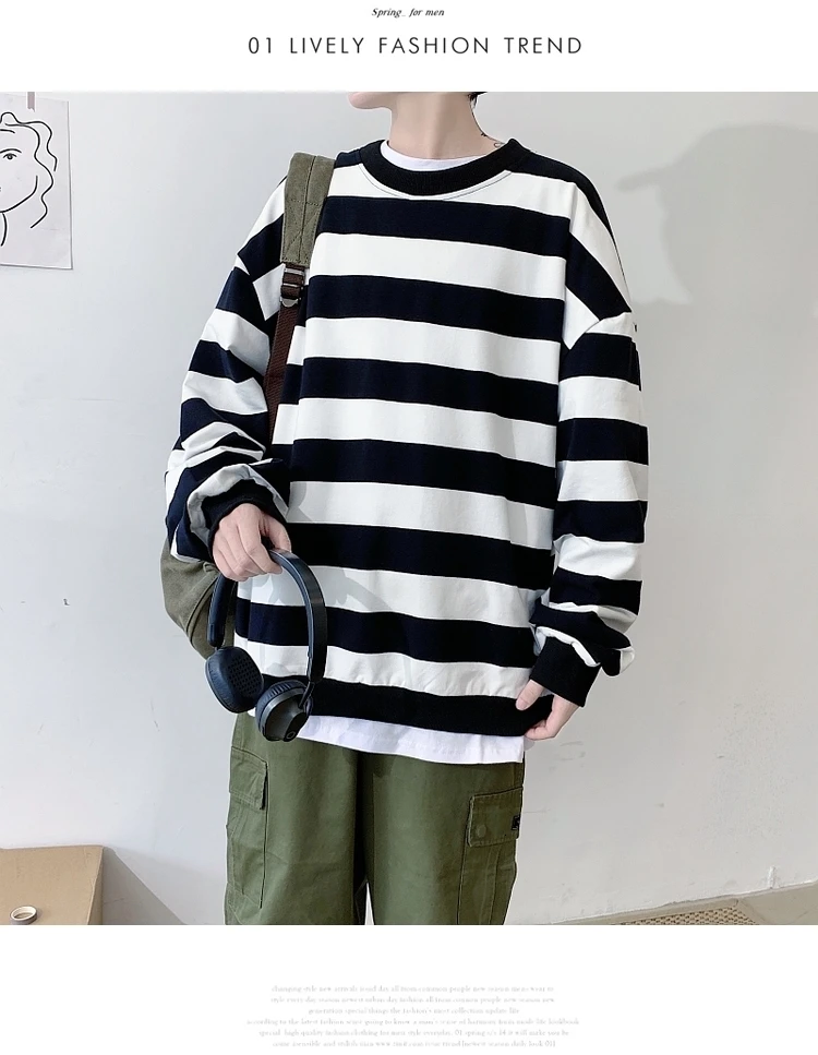 Men's 13 Color Full High-quality Coats Stripe Printing Hoodies Mens Cotton Clothes Pullover Casual Loose Sweatshirts Size M-5XL