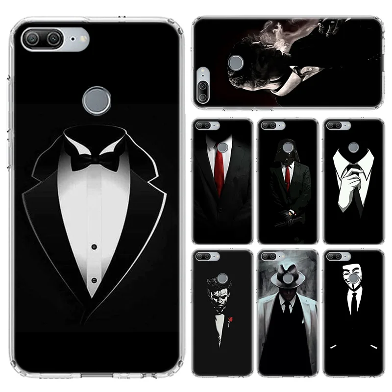Мужской костюм рубашка чехол для телефона Honor 8X 9X 7A 7C Pro Y5 Y6 Y7 Y9 2019 8S Мягкая