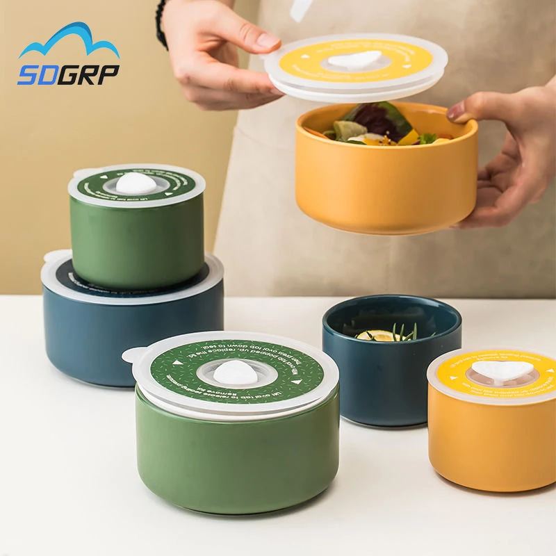 

Ceramic Sealed Lunch Box Portable Fresh-Keeping Box Children Student Office Worker Food Fruit Storage Container Tank Tableware