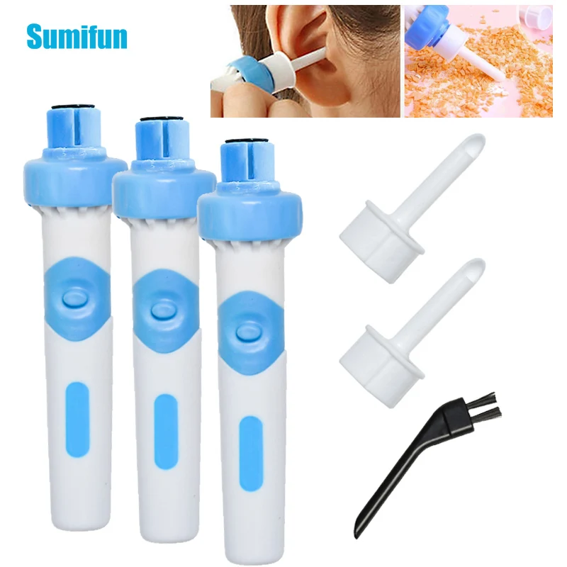 

Sumifun 1/2/3 Set Ear Wax Pick Removal Electric Ear Cleaner WITH 3 Safe Vibration Soft Cleaning Painless