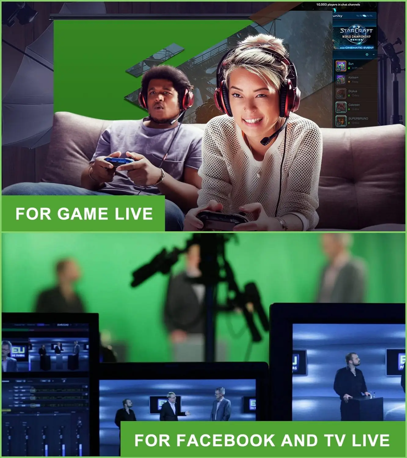 Portable Collapsible Elgato Green Screen With Stand - Chroma Key Green Screen For Gaming, Meetings.
