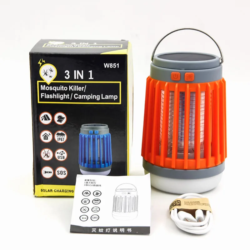 

New Products LED Electric Shock Mosquito Killing Lamp Outdoor Waterproof USB Rechargeable Lighting Mosquito Killer Battery Racke