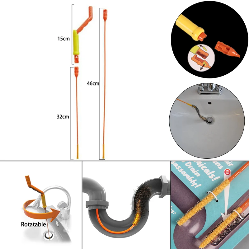 

Drain Cleaners Hair Grabber Drain Tool For Most Drains and Grates Hair Drain Clog Remover Kit