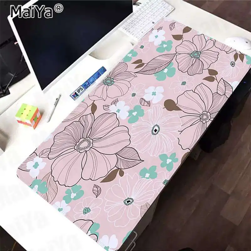 Подарочный коврик Maiya Boy с цветочным узором, прочный резиновый коврик для мыши, коврик для большой мыши, коврик для клавиатуры