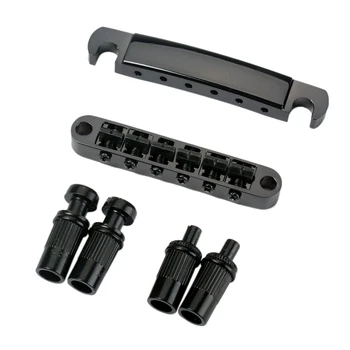 

Set of Roller Saddle Black Tune-O-Matic Bridge Tailpiece Studs for LP Electric Guitar Replacement Parts
