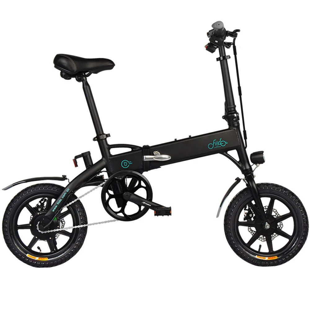 Алюминиевый складной электровелосипед с педалями, блок питания, 36V 250Wh, литий-ионный Электрический велосипед с батареей велосипеда D1 - Цвет: BLACK 7.8AH