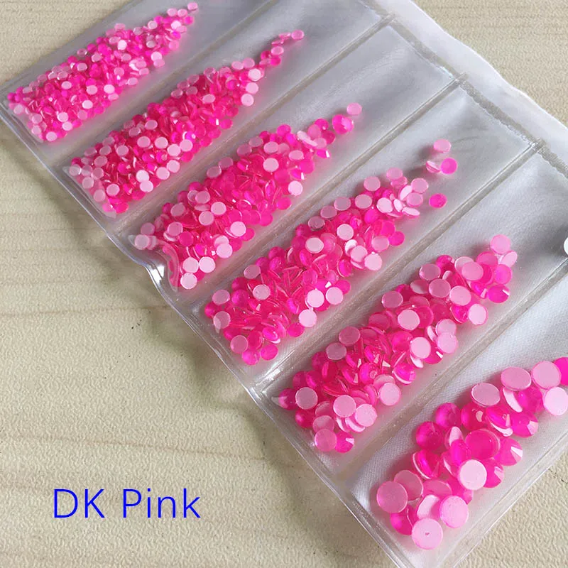 Новое прибытие простое, маленькое, новое Маникюр горный хрусталь стекло флуоресцентный круглый набор не-тепло ремонт ногтей декоративные стразы - Цвет: DK Pink