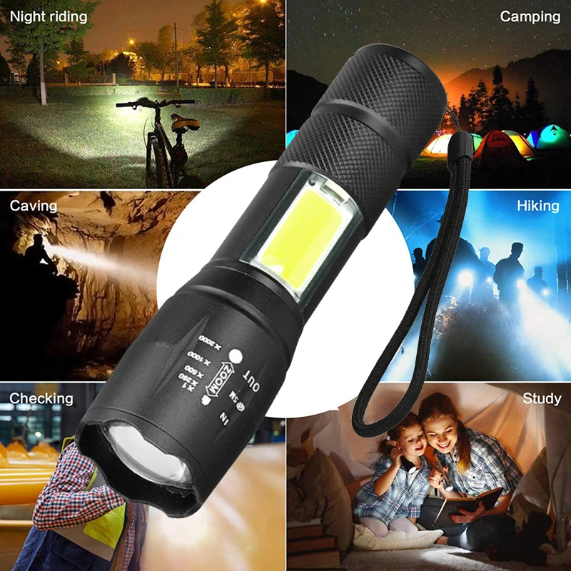 Светодиодный фонарик L2 4 в 1 с кабелем и режимами работы новинка 2020|zoomable light|zoom torchled