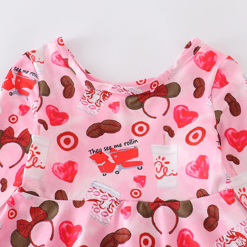 newborn baby girl skirt Girlymax Baby Girls Kids Clothing Milk Silk Love Heart Shape Twirl Dress Knee Length Long Sleeve baby girl doll skirt