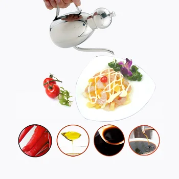 

New Stainless Steel Olive Oil Vinegar Batcher Can Bottle Pot Kitchen Accessories Cooking Tools Set 500ml Storage Bottles