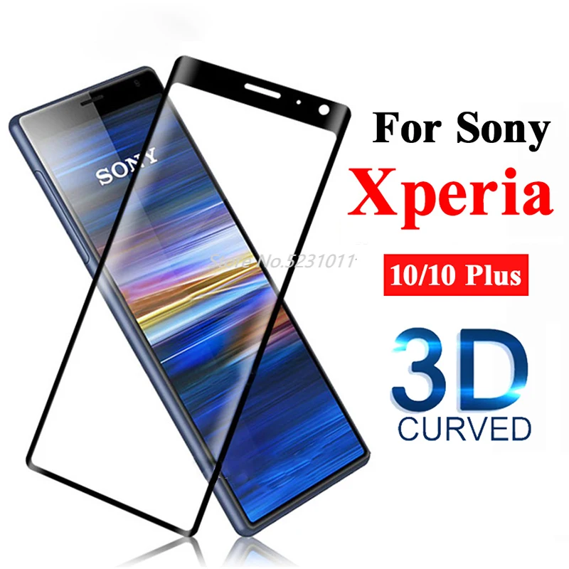 3D закаленное стекло для Sony Xperia 10 Plus Защитное экрана мобильного телефона защитная