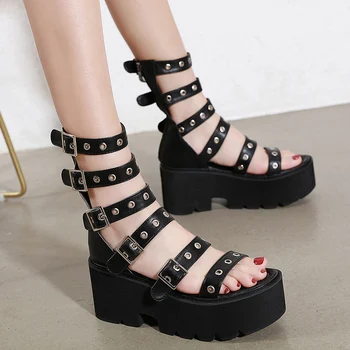 

High heels 2020 summer sexy open-toed fine straps open-toed belt buckle Roman sandals waterproof platform high heels