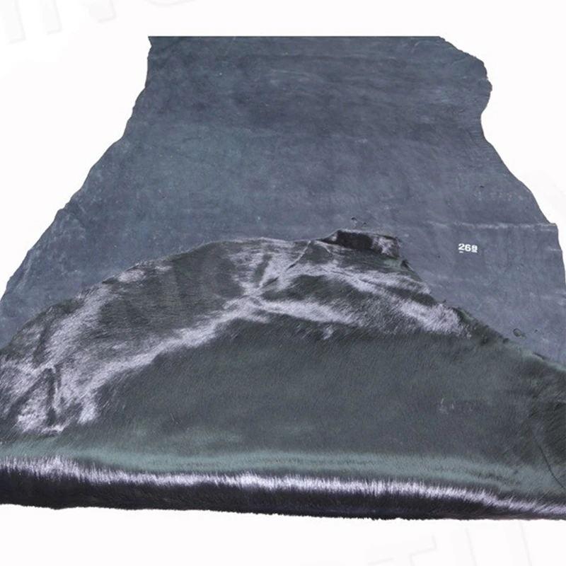Agenuineon Real Cow Skin Fur Fabric By The Yard 30 Square Feet Black Soft Calf Hair Leather Pelt For Cushion/Furniture | Дом и сад