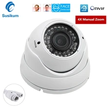 

4X Manual Zoom Dome Indoor Home CCTV Camera Surveillance 5MP 2.8-12mm Lens P2P Xmeye APP IR Night Vision Security IP POE Camera