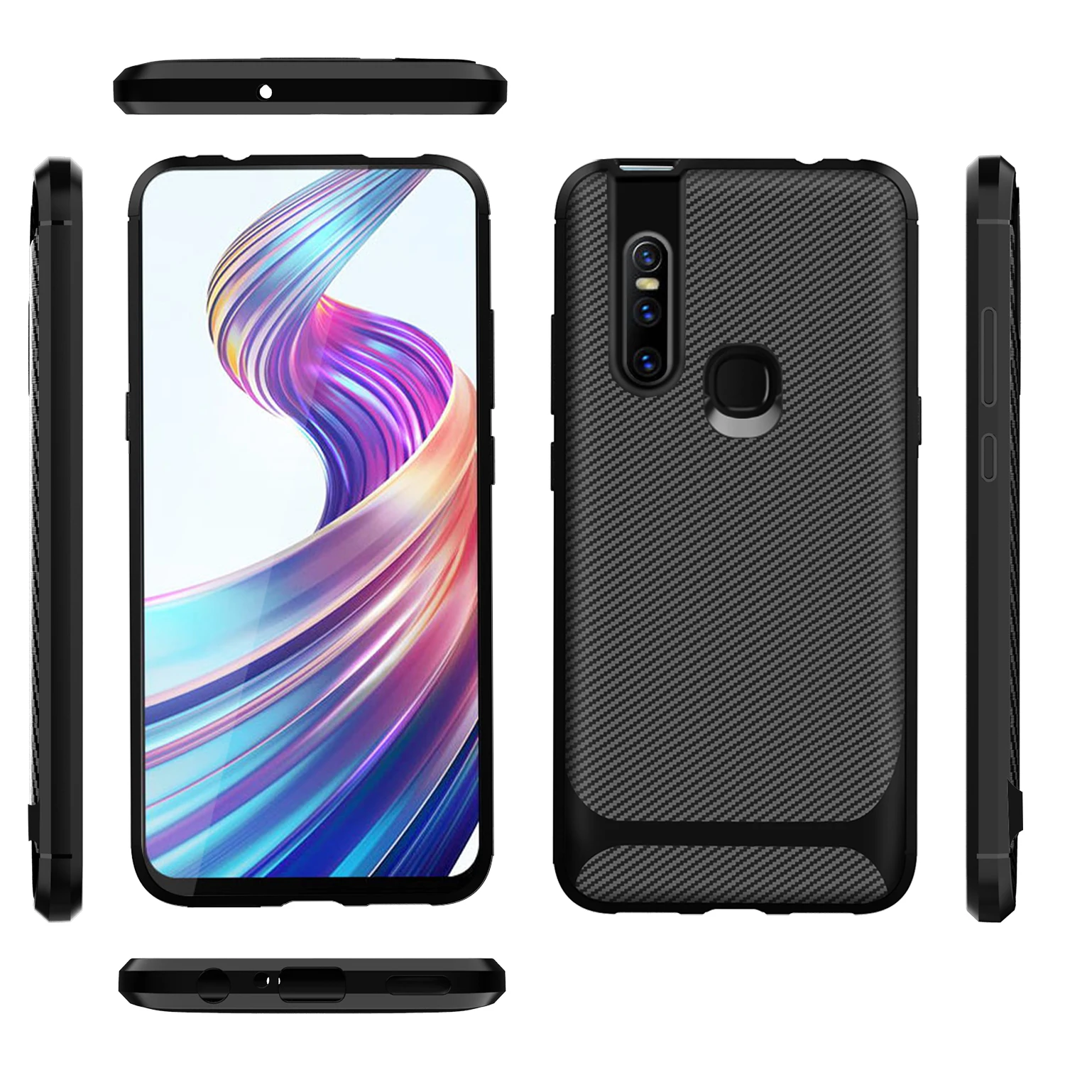 Dormo For Vivo V15 Pro Case Luxury Carbon Fiber Coque Shockproof v15 Phone Cover Ultra Fit Fundas |