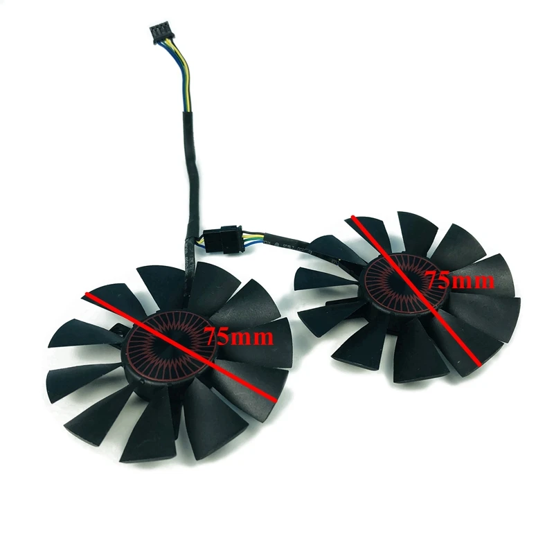 Новый 75 мм T128010SH кулер VGA для ASUS STRIX GTX1060 1050 GTX960 GTX950 GTX750Ti R9 370 Вентилятор охлаждения