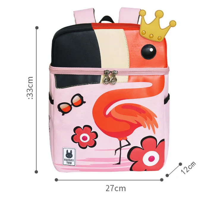 Детский рюкзак милый 3D мультфильм Динозавр анти-потеря Единорог напечатанный детский сад ортопедический школьный портфель для девочки мальчик детская сумка - Цвет: Big-Flamingo