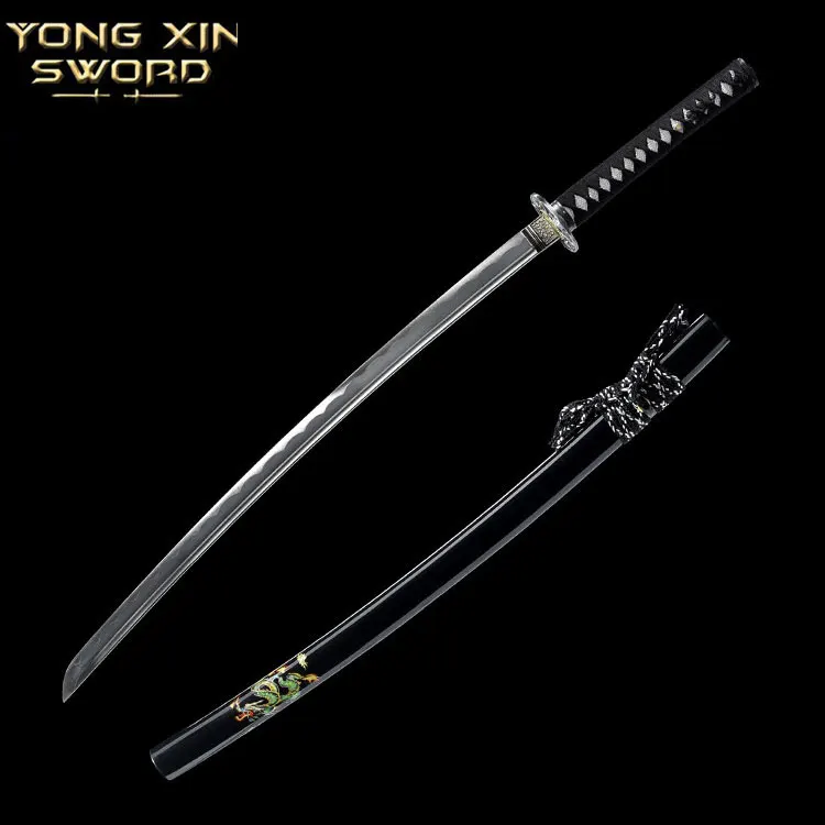 Japanese Swords Real Katana Sword 1060 Carbon Steel Skull knife Tan Blade Wave Hamon Samurai Katana Battle Ready Japanese Swo
