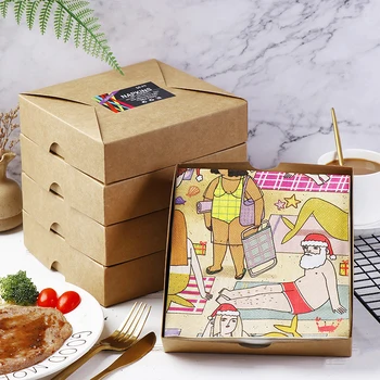 

Decoupage Creative Colored Napkin Printed Tissue Handkerchief Tissue Gift 33*33 Three Layers 50 Sheets christmas tags Leather