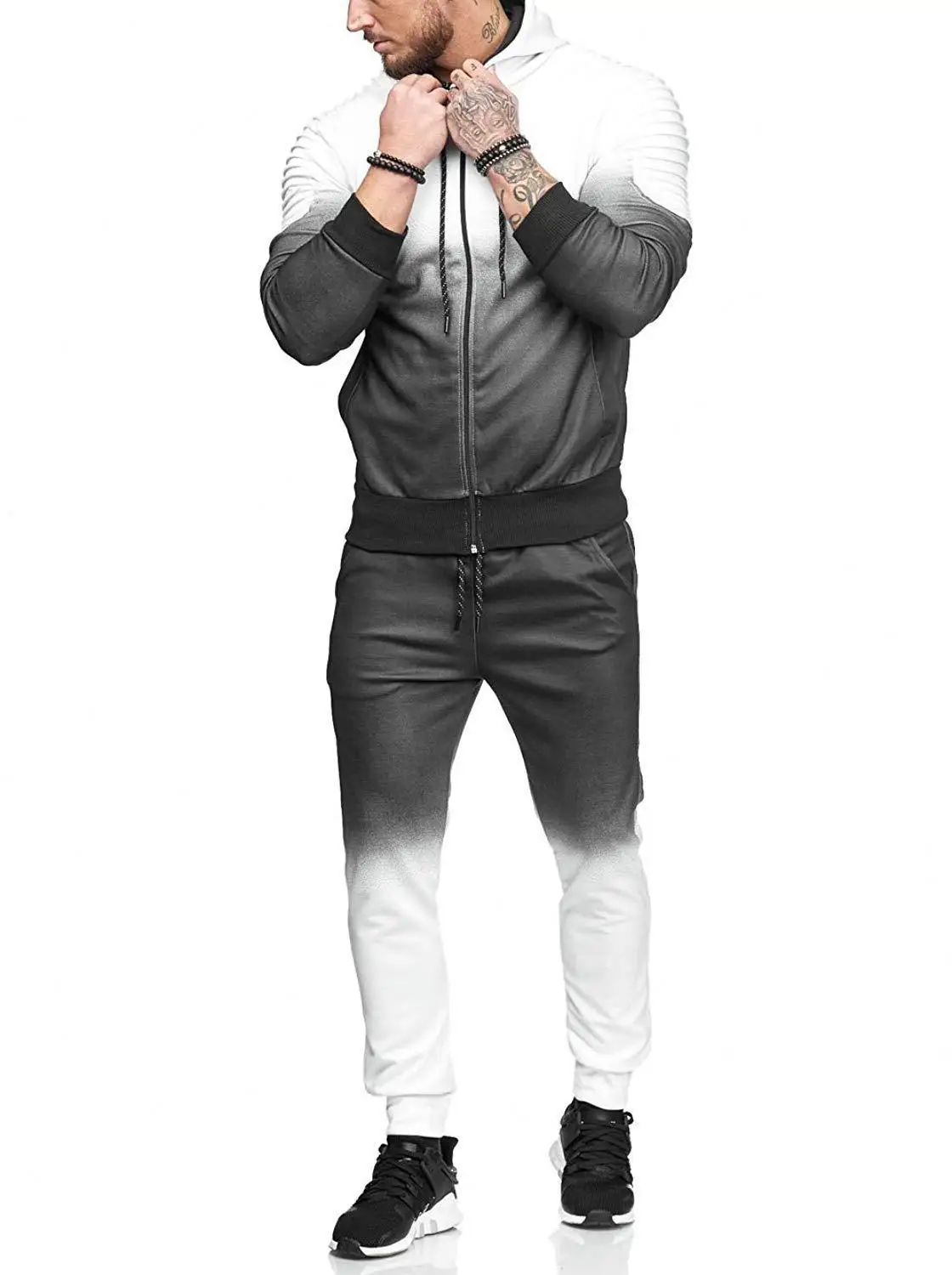 

Men's Casual Sports Suit Hot Selling Men's Gradient Striped European And American-Style Set